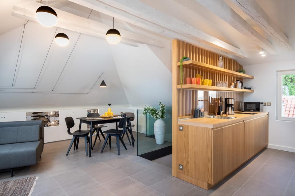 Kitchen or kitchenette, Living room, Dining area