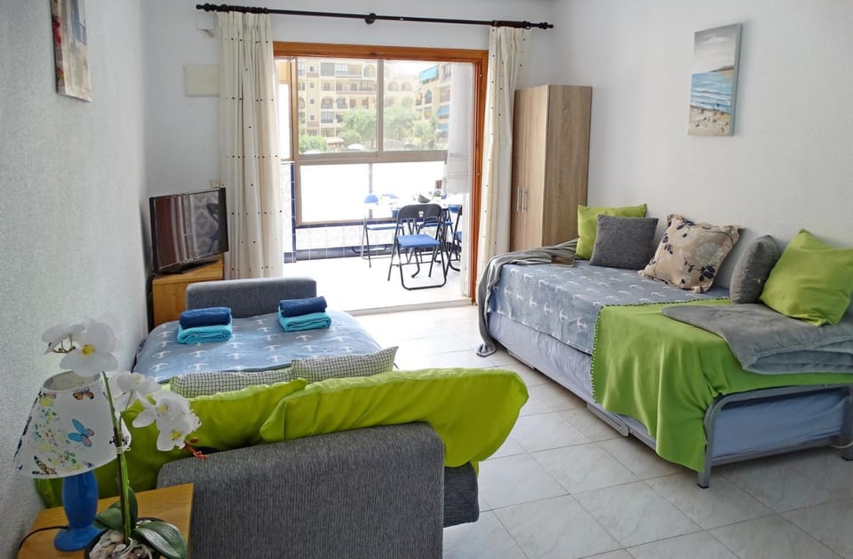 Bed, Bedroom, Inner courtyard view