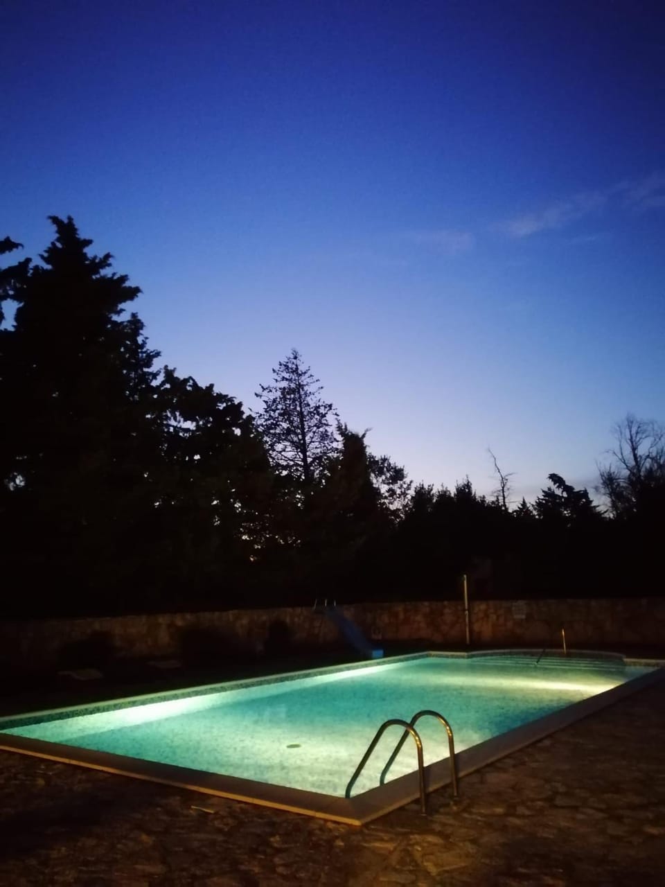 Night, Pool view, Swimming pool