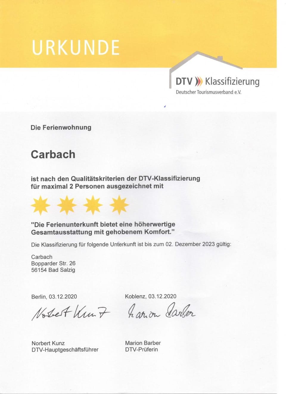Certificate/Award