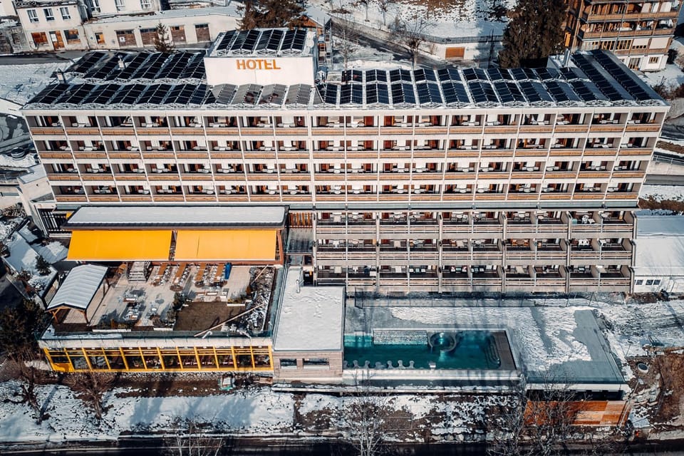 Property building, Bird's eye view, Winter, Pool view, Swimming pool, Swimming pool