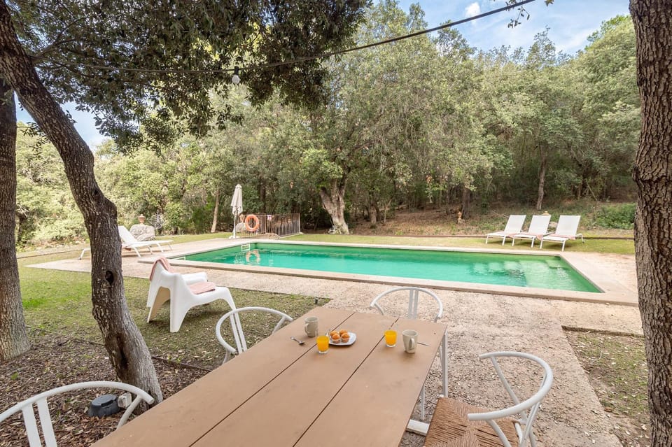 Patio, Spring, Day, Natural landscape, Garden, Garden view, Pool view, Swimming pool, sunbed