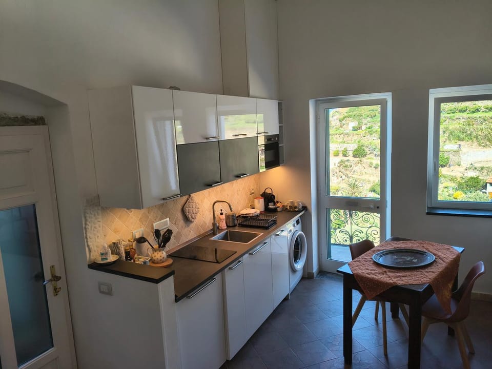 Coffee/tea facilities, Kitchen or kitchenette, Dining area, dishwasher, microwave, stove, toaster, washing machine