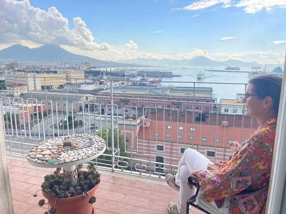 Natural landscape, View (from property/room), Balcony/Terrace, Living room, Mountain view, Sea view