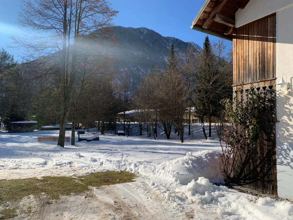 Natural landscape, Winter, Garden, Mountain view