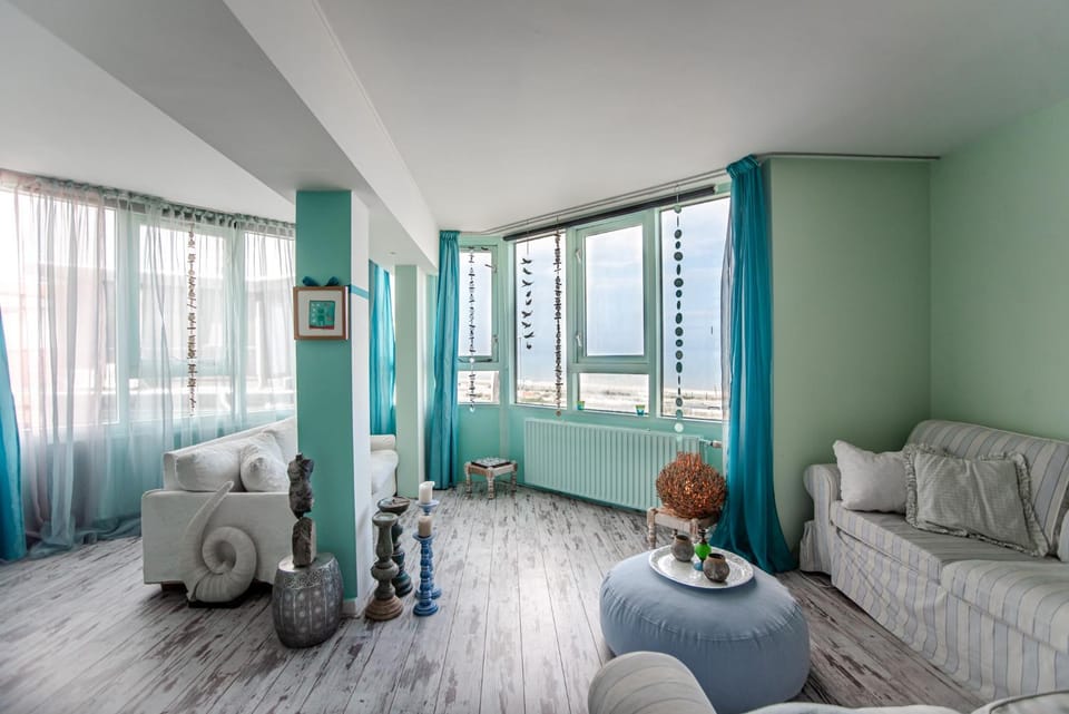 Living room, Seating area, Bedroom, Sea view