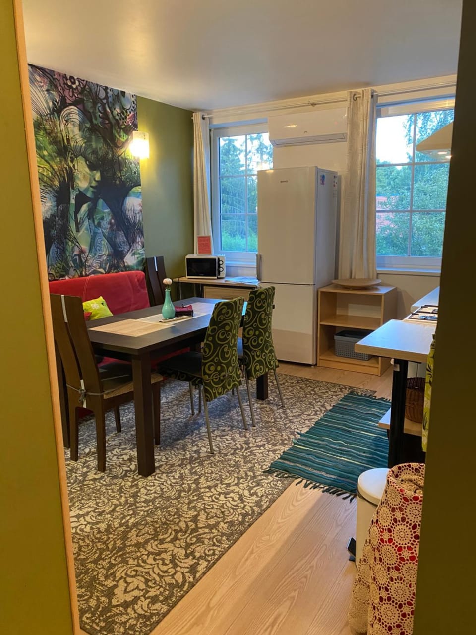 Kitchen or kitchenette, Living room, Dining area