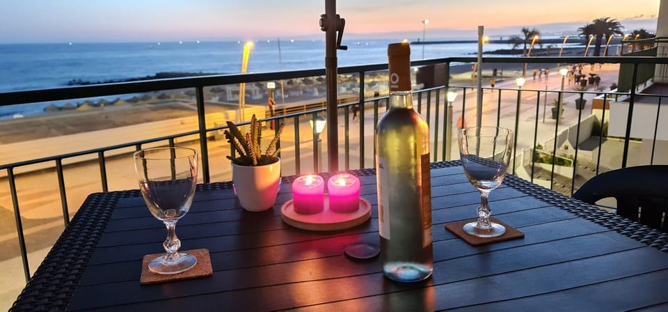 View (from property/room), Balcony/Terrace, Dining area, Beach, Sea view, Sunset
