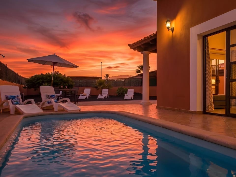Swimming pool, Sunset