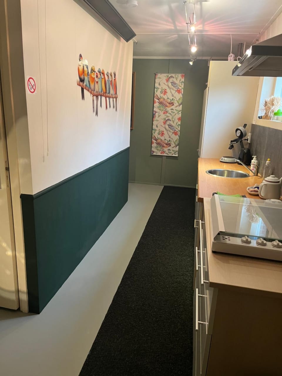 Coffee/tea facilities, Kitchen or kitchenette, microwave, stove, kitchen