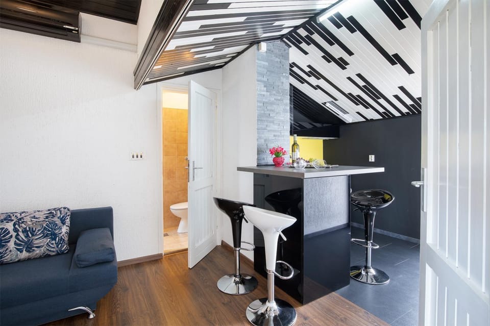 Toilet, Bed, Kitchen or kitchenette, Living room, Dining area