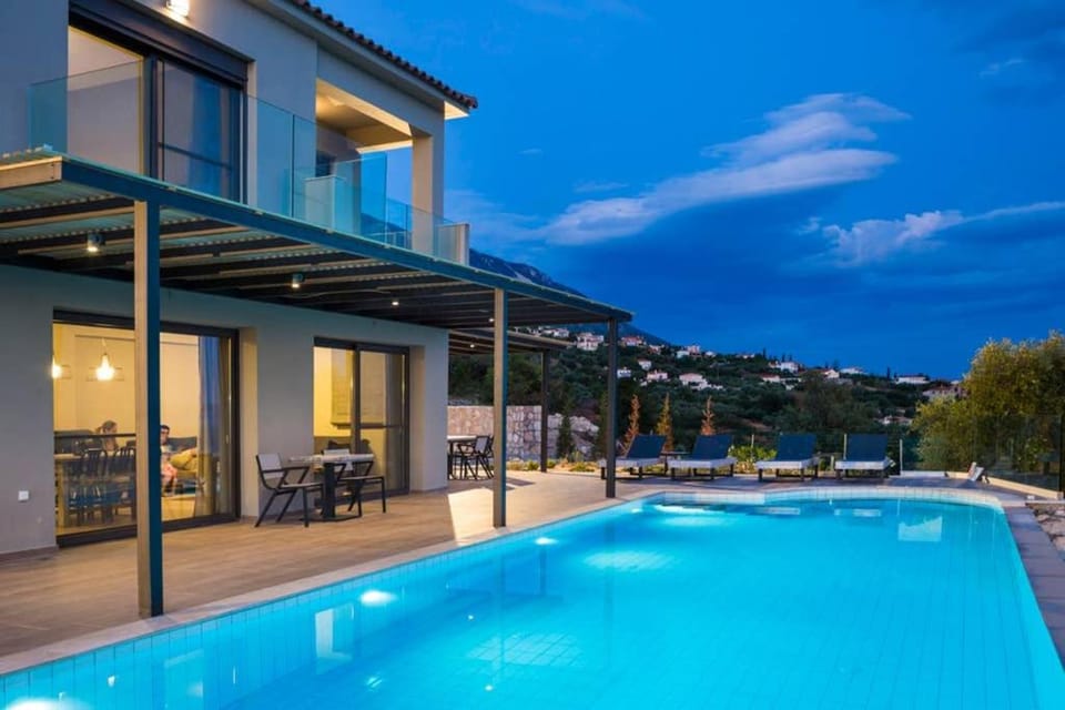 New Villa Blue with private pool at Trapezaki Villa in Cephalonia