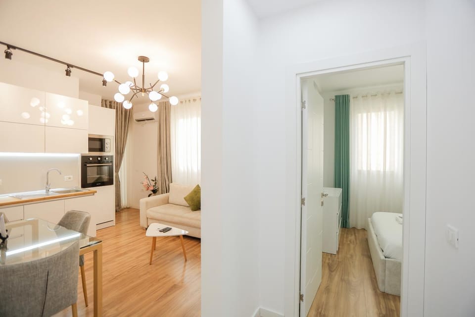 Kitchen or kitchenette, Living room, Seating area