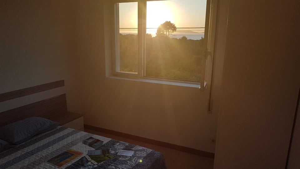 Bed, Natural landscape, View (from property/room), Beach, Bedroom, Sea view, Sunset