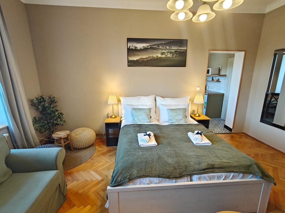 Bed, Photo of the whole room, Seating area, towels