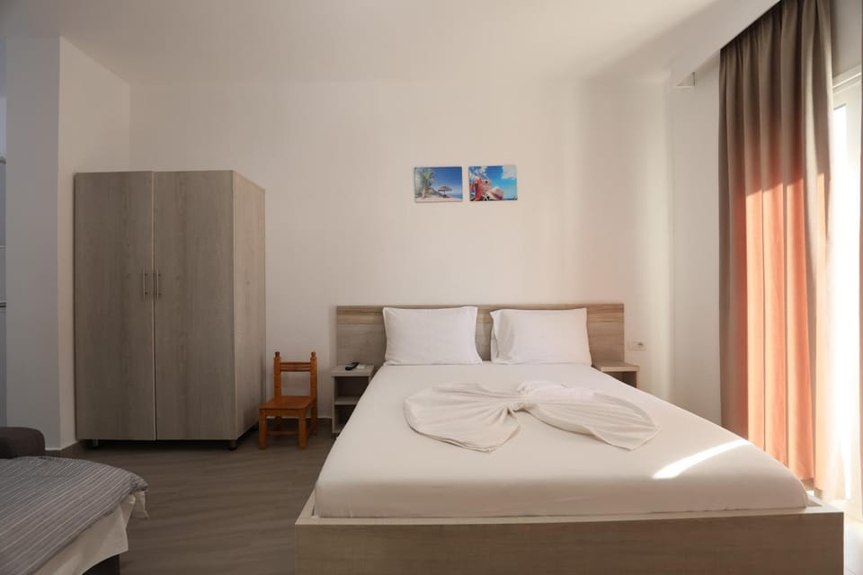 Bed, Photo of the whole room, Bedroom, towels, wardrobe