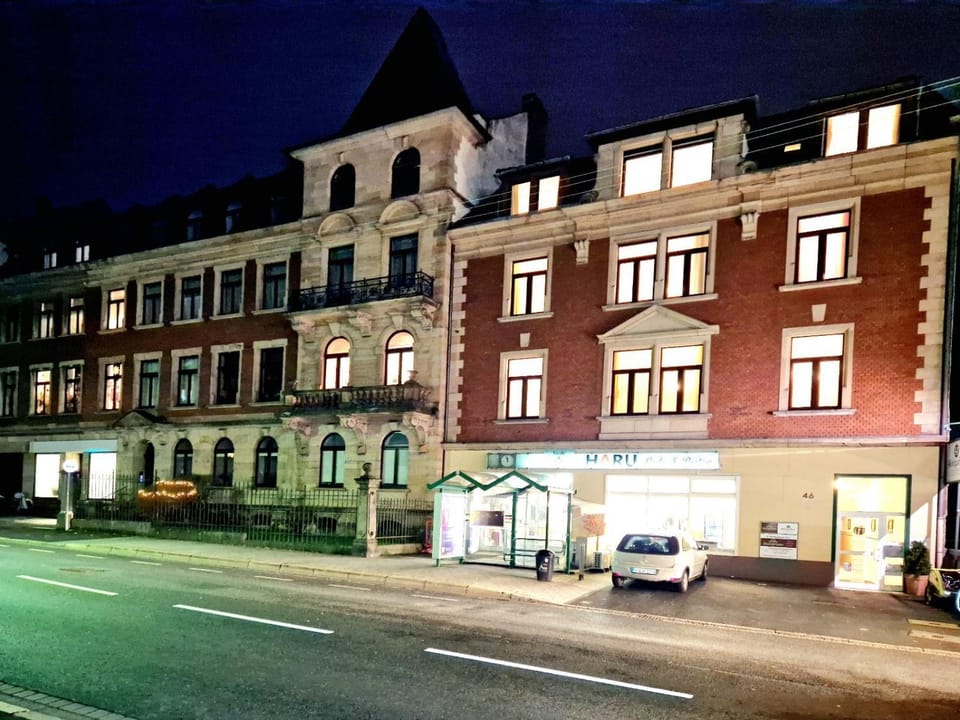 Property building, Night, Neighbourhood, Street view, Location, Parking