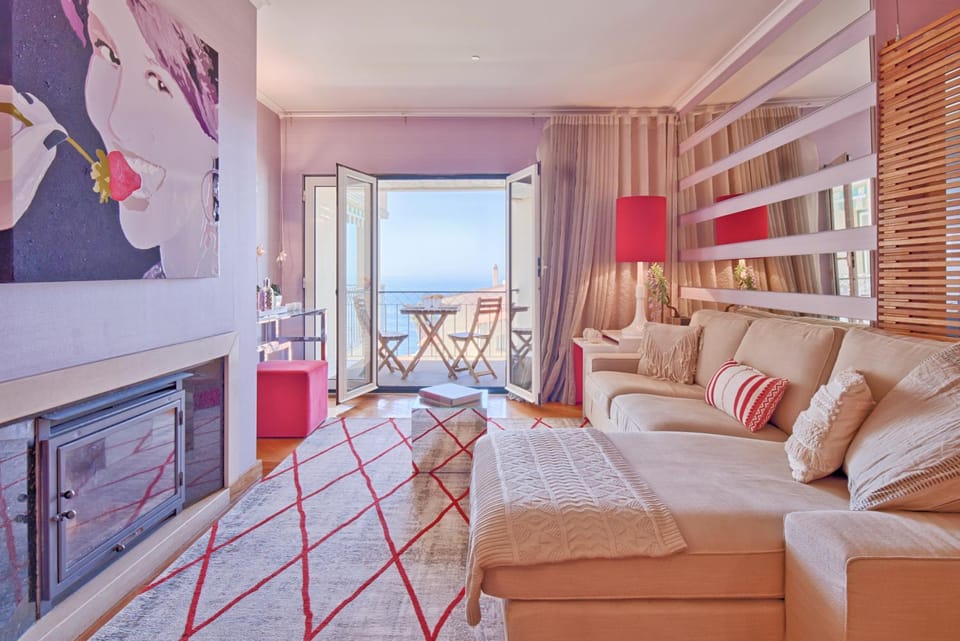 Living room, Seating area, Garden view, Sea view