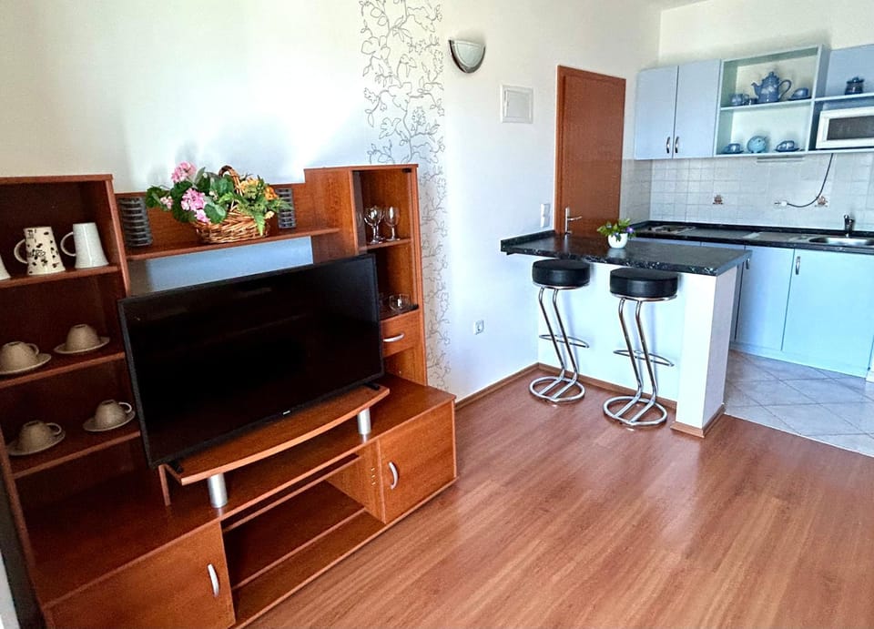 Living room, kitchen