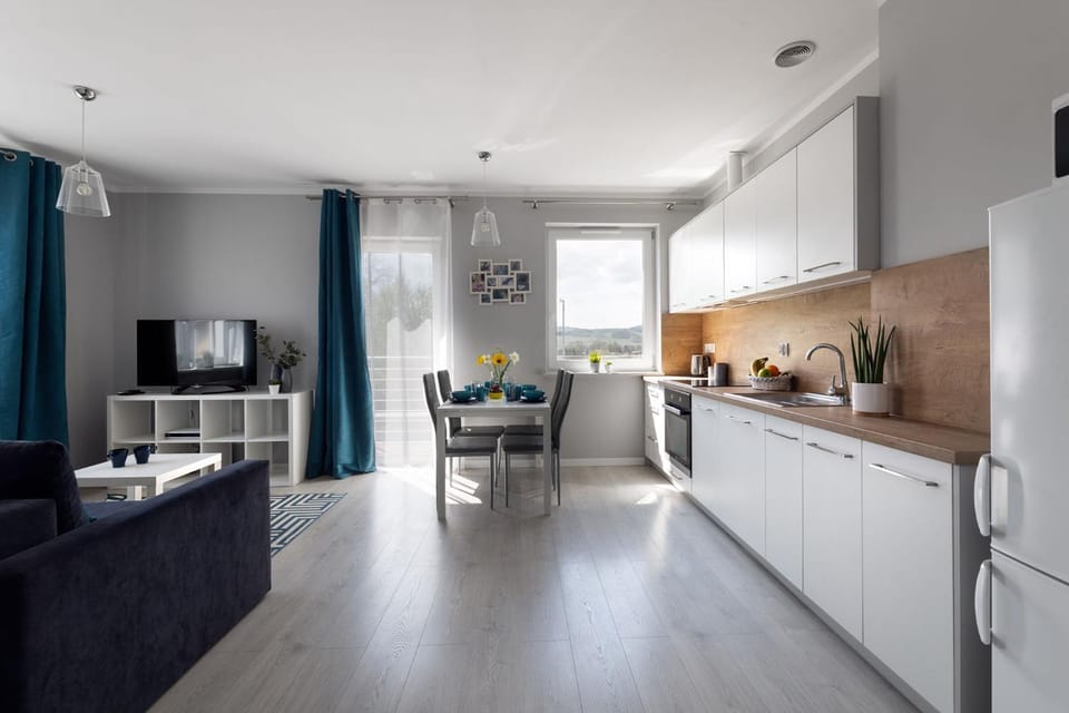 Living room, kitchen