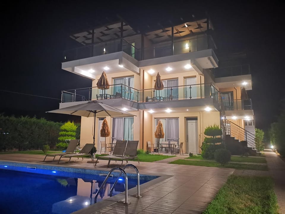 Facade/entrance, Night, Swimming pool