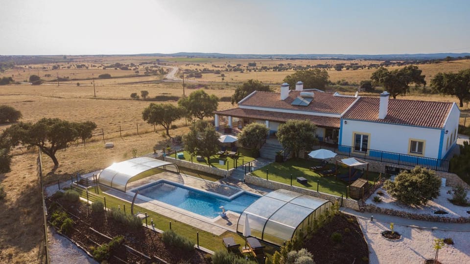 Bird's eye view, Garden, Swimming pool, Sunset, Family