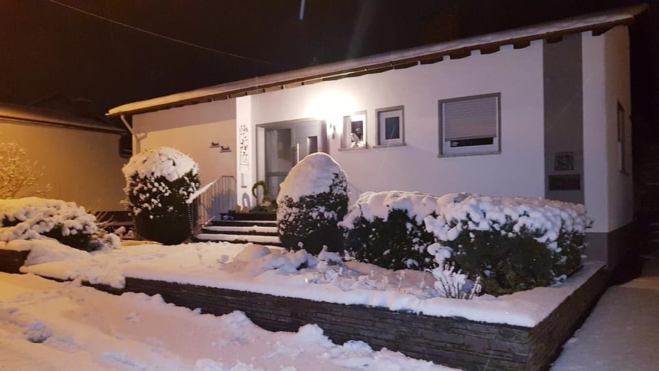 Property building, Night, Winter