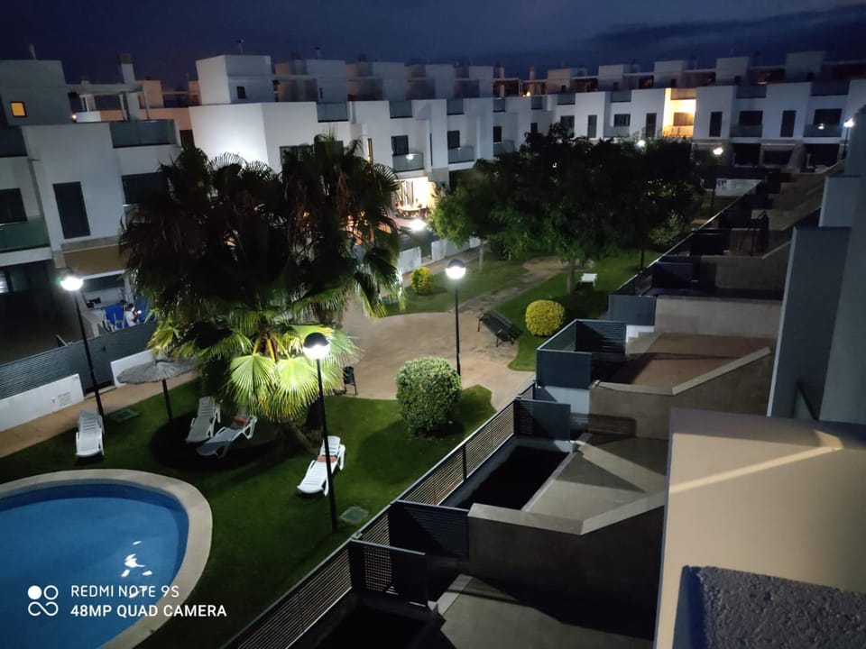 Property building, Night, Pool view
