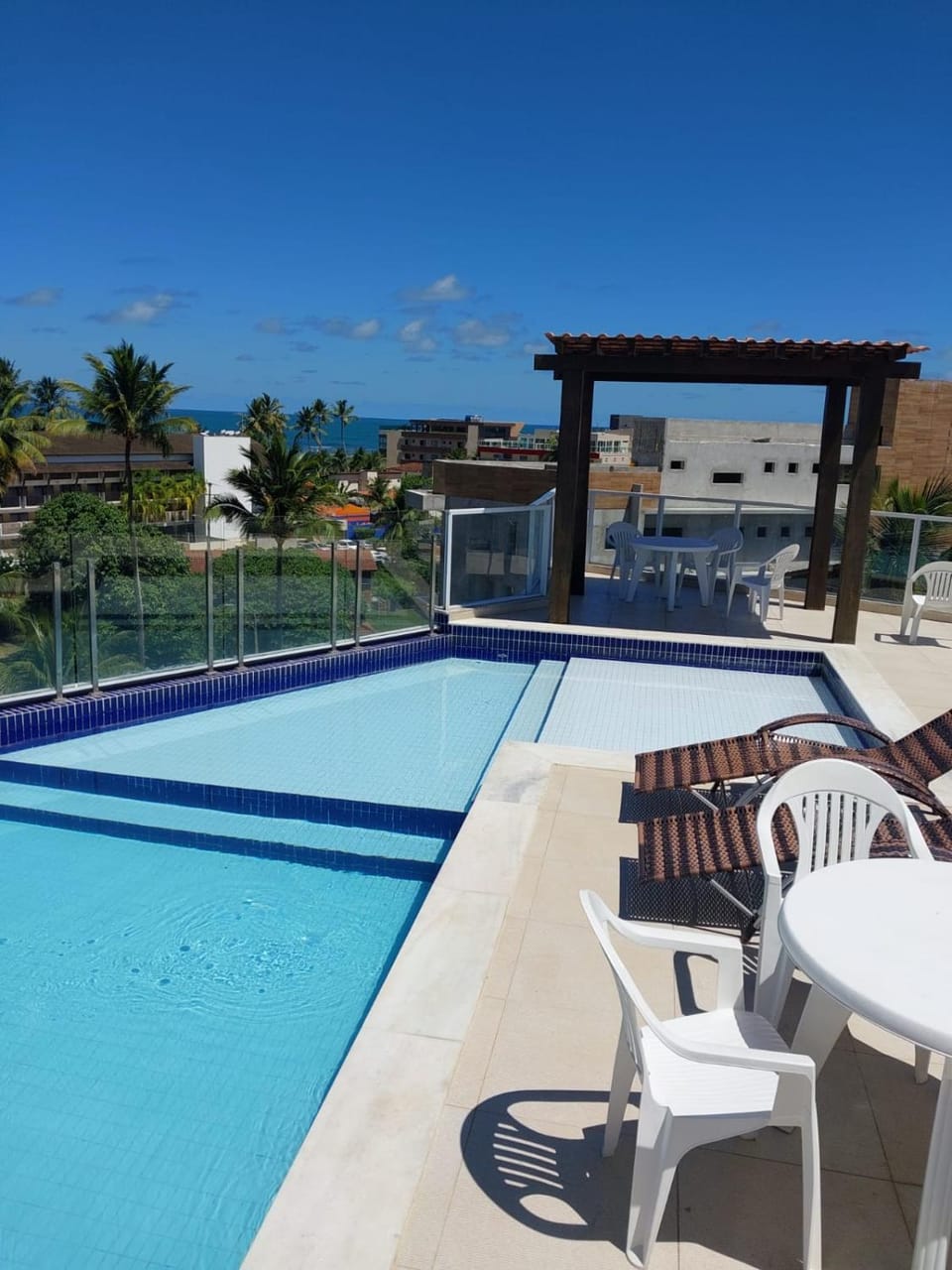 Bird's eye view, Balcony/Terrace, Pool view, Sea view, sunbed
