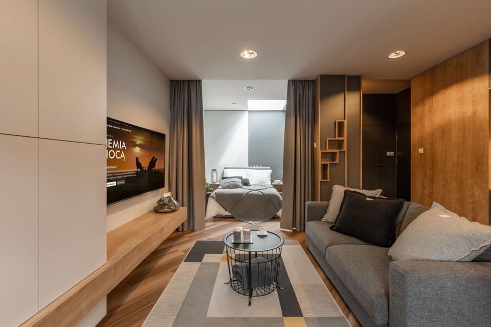 Bed, TV and multimedia, Living room, Seating area, Bedroom