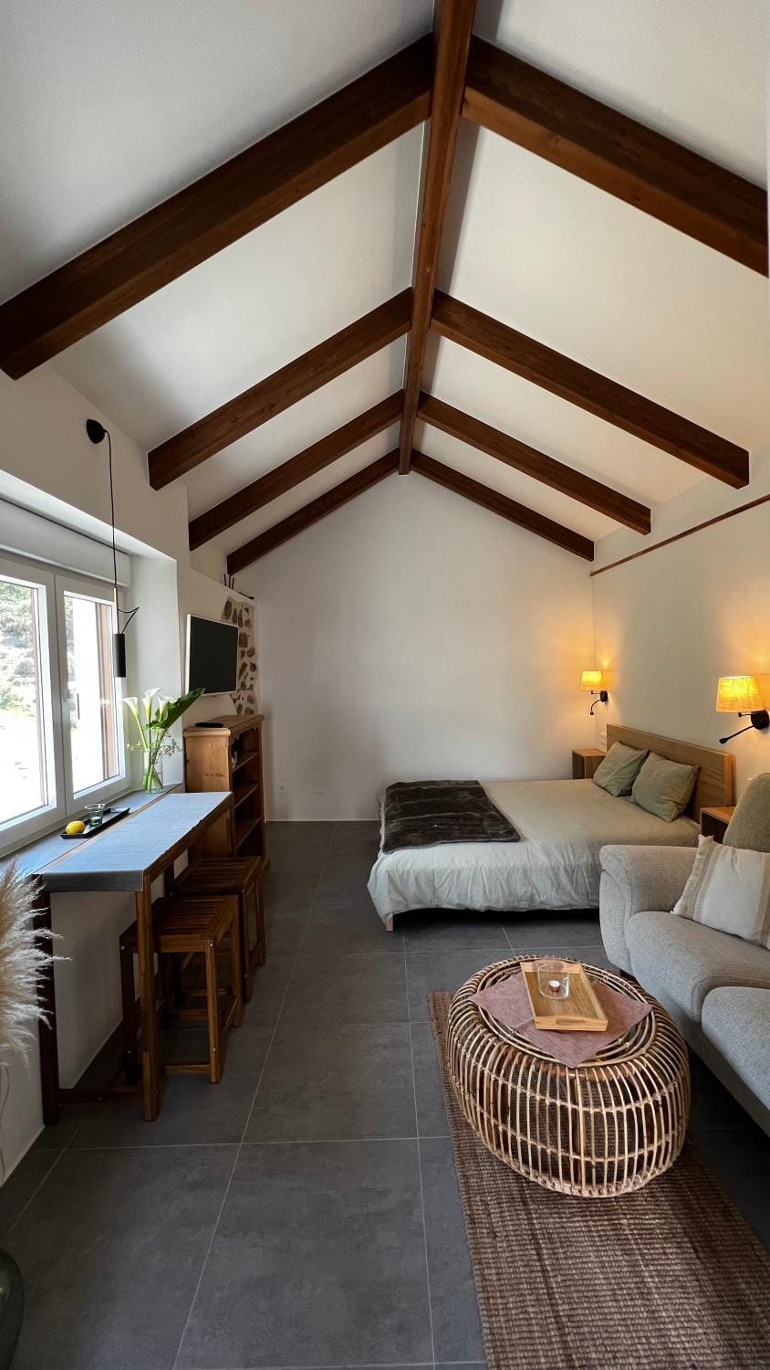 Bed, Living room, Photo of the whole room, Seating area, Dining area, Bedroom