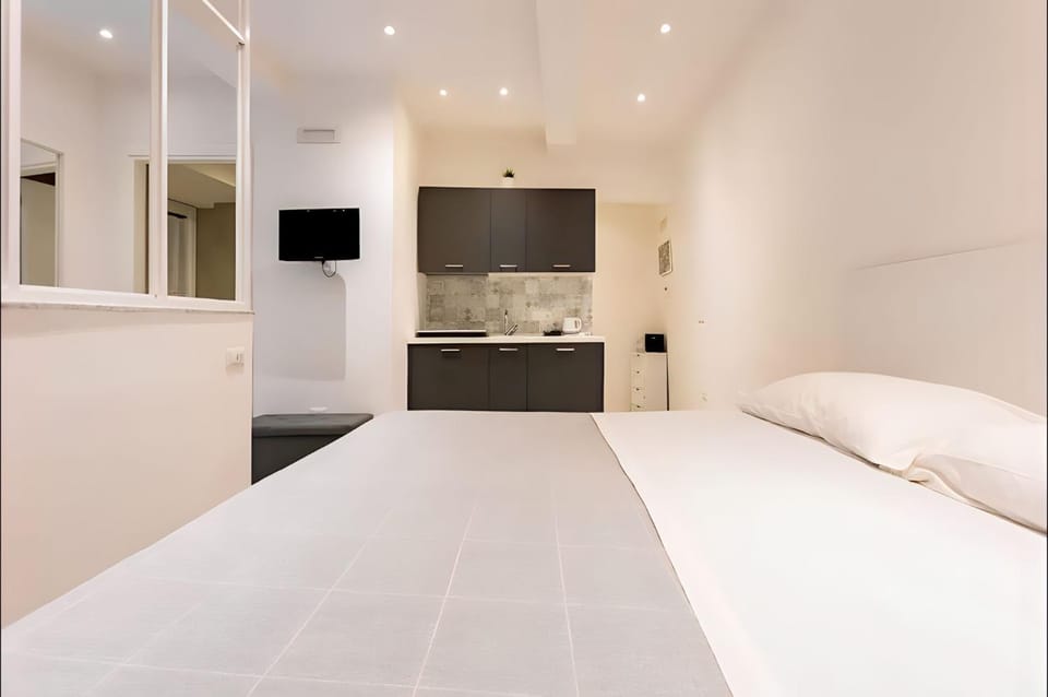 Bed, TV and multimedia, Kitchen or kitchenette, Photo of the whole room, oven