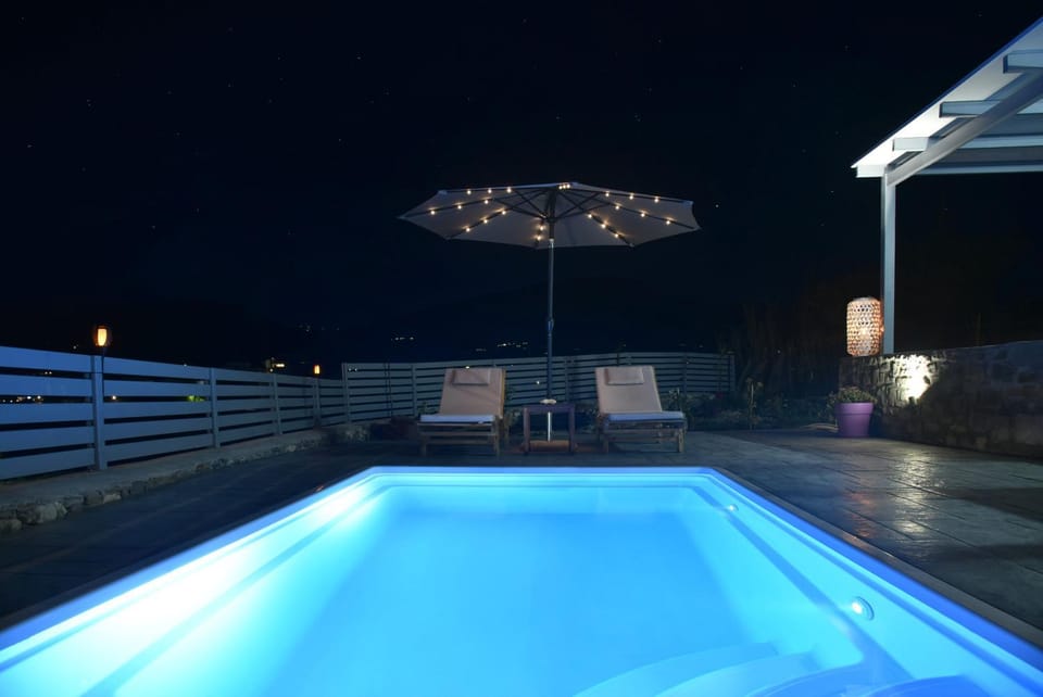 Night, Pool view, Swimming pool