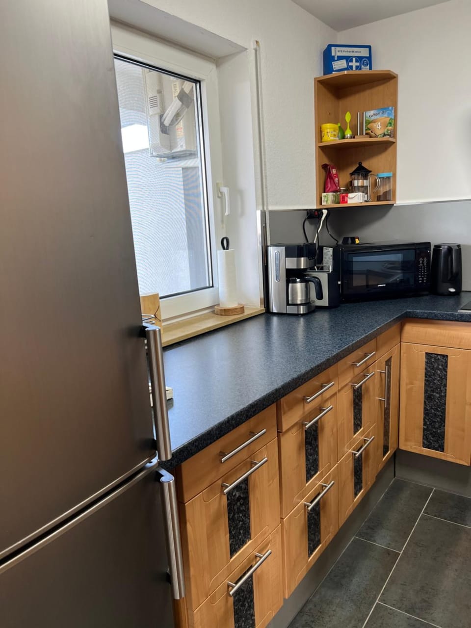 Kitchen or kitchenette, toaster