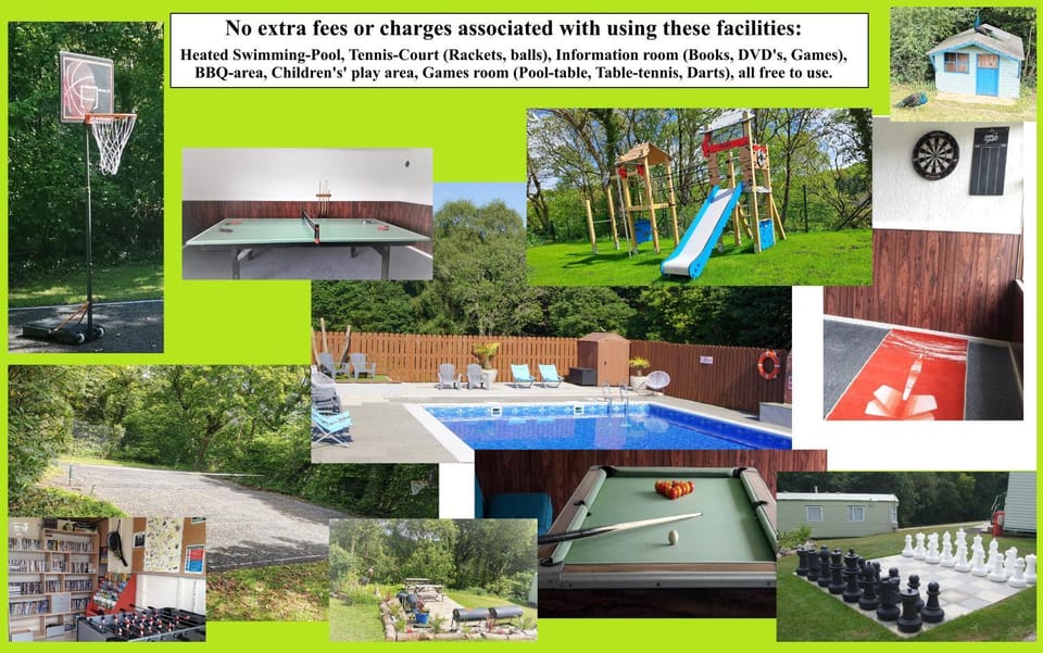 BBQ facilities, Children play ground, Darts, Game Room, Table tennis, Tennis court, Area and facilities, Area and facilities, Swimming pool