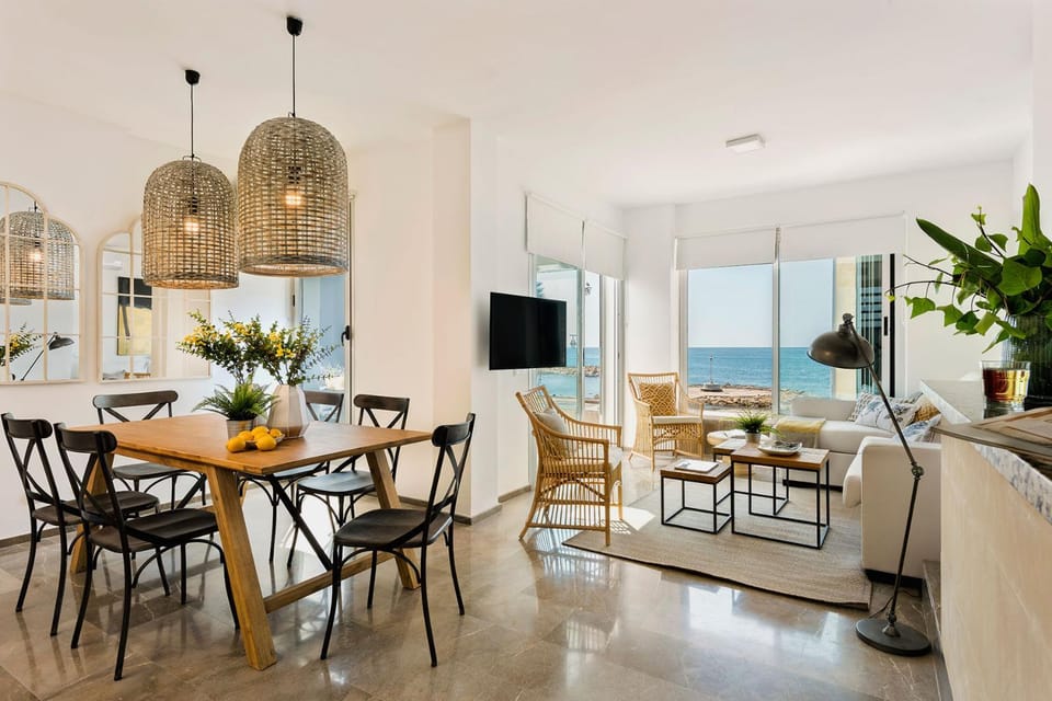 Living room, Seating area, Dining area, Sea view