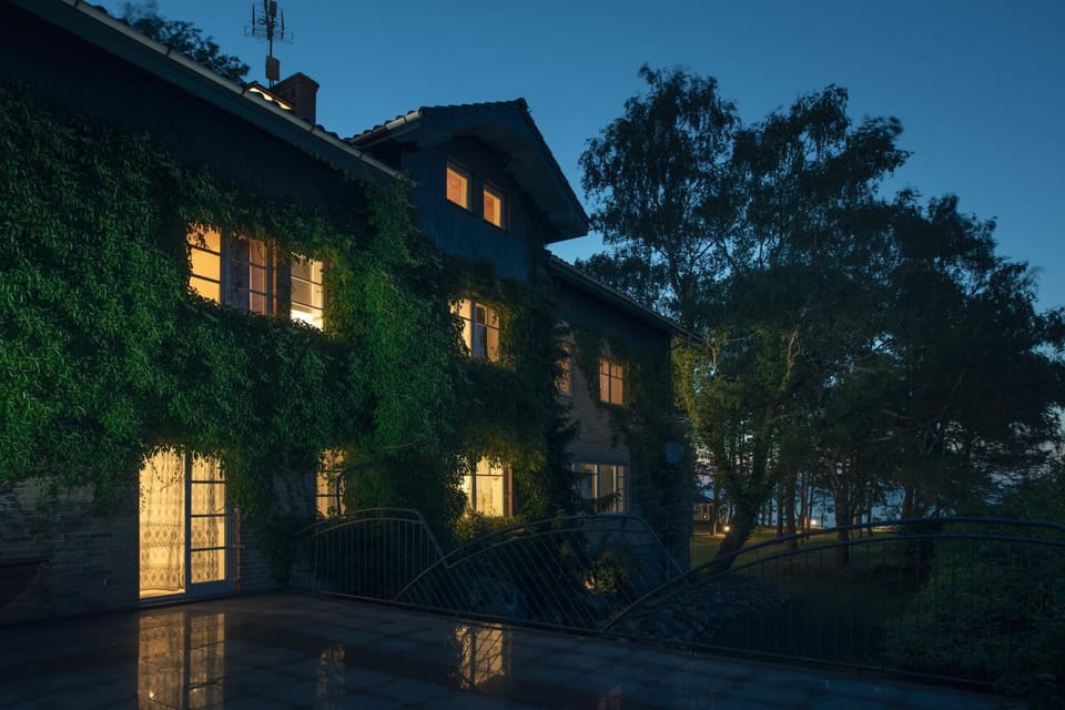 Property building, Night, Garden, Garden, Garden view