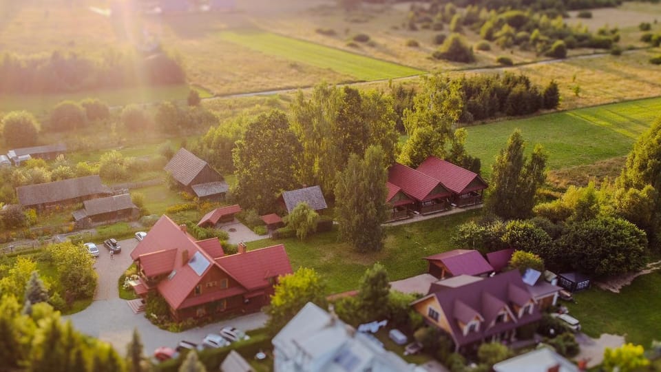 Property building, Day, Neighbourhood, Natural landscape, Bird's eye view