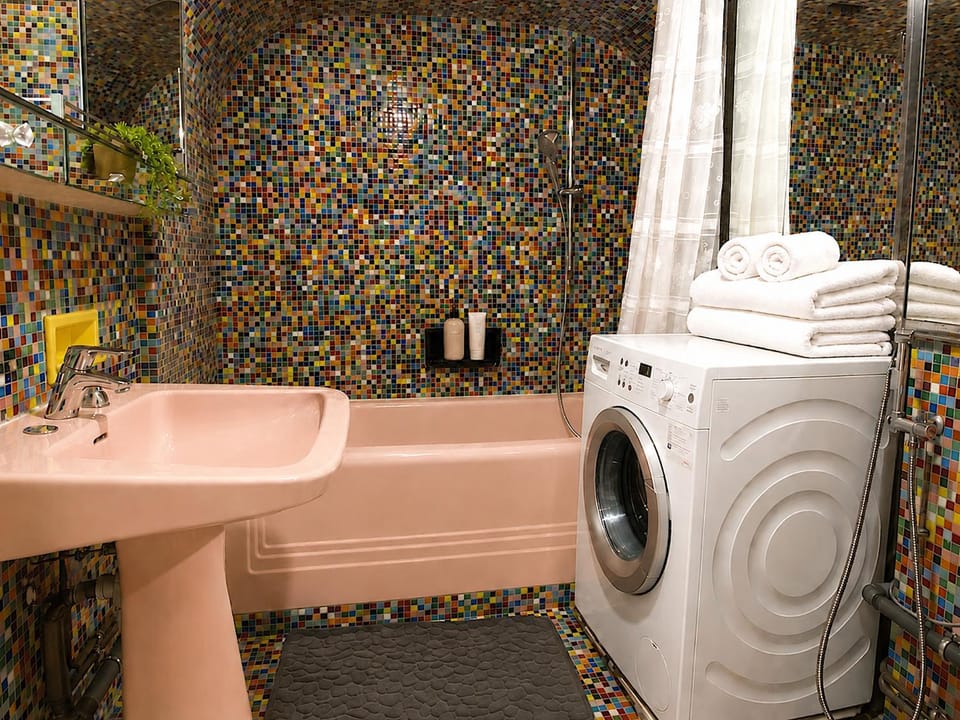 Bathroom, Bath, washing machine