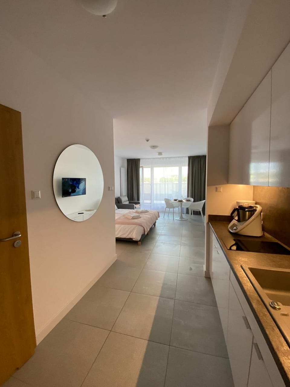 Bed, Kitchen or kitchenette, Living room, wardrobe