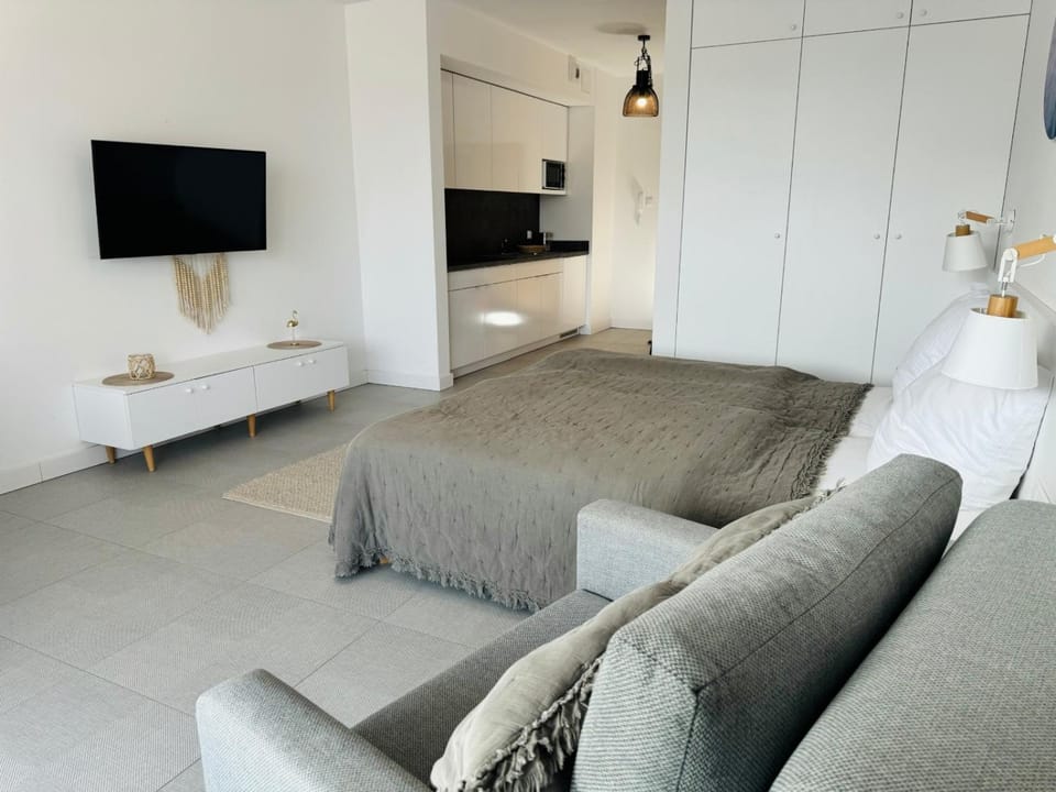 Bed, TV and multimedia, Living room, Photo of the whole room, Seating area, Bedroom