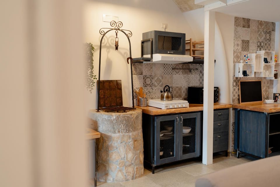 Kitchen or kitchenette, minibar, stove