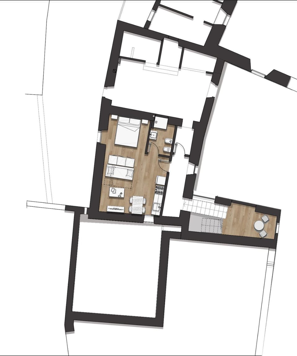 Photo of the whole room, Floor plan