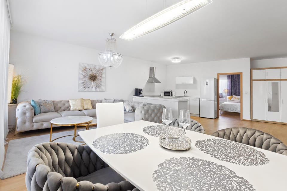Living room, kitchen
