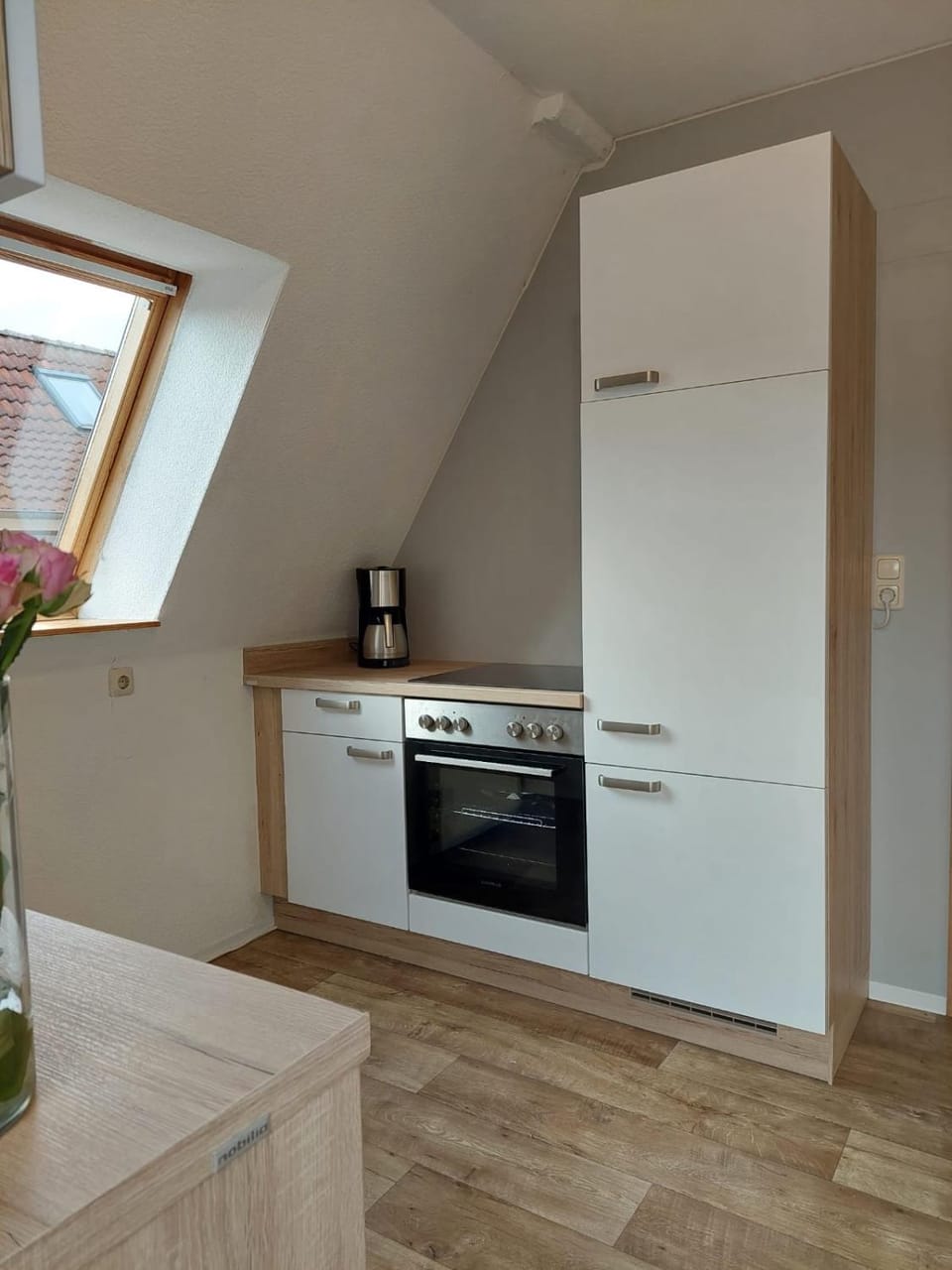 Kitchen or kitchenette, oven, stove