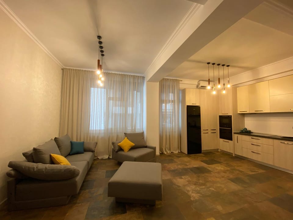 TV and multimedia, Kitchen or kitchenette, Living room, Photo of the whole room, Seating area