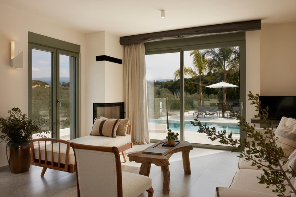 Living room, Seating area, Pool view, Swimming pool