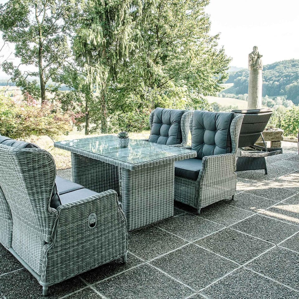 Property building, Natural landscape, Garden, Seating area, Garden view
