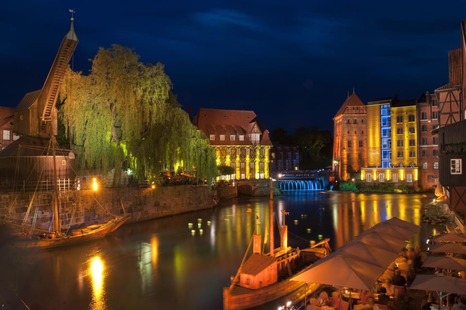 Property building, Night, River view