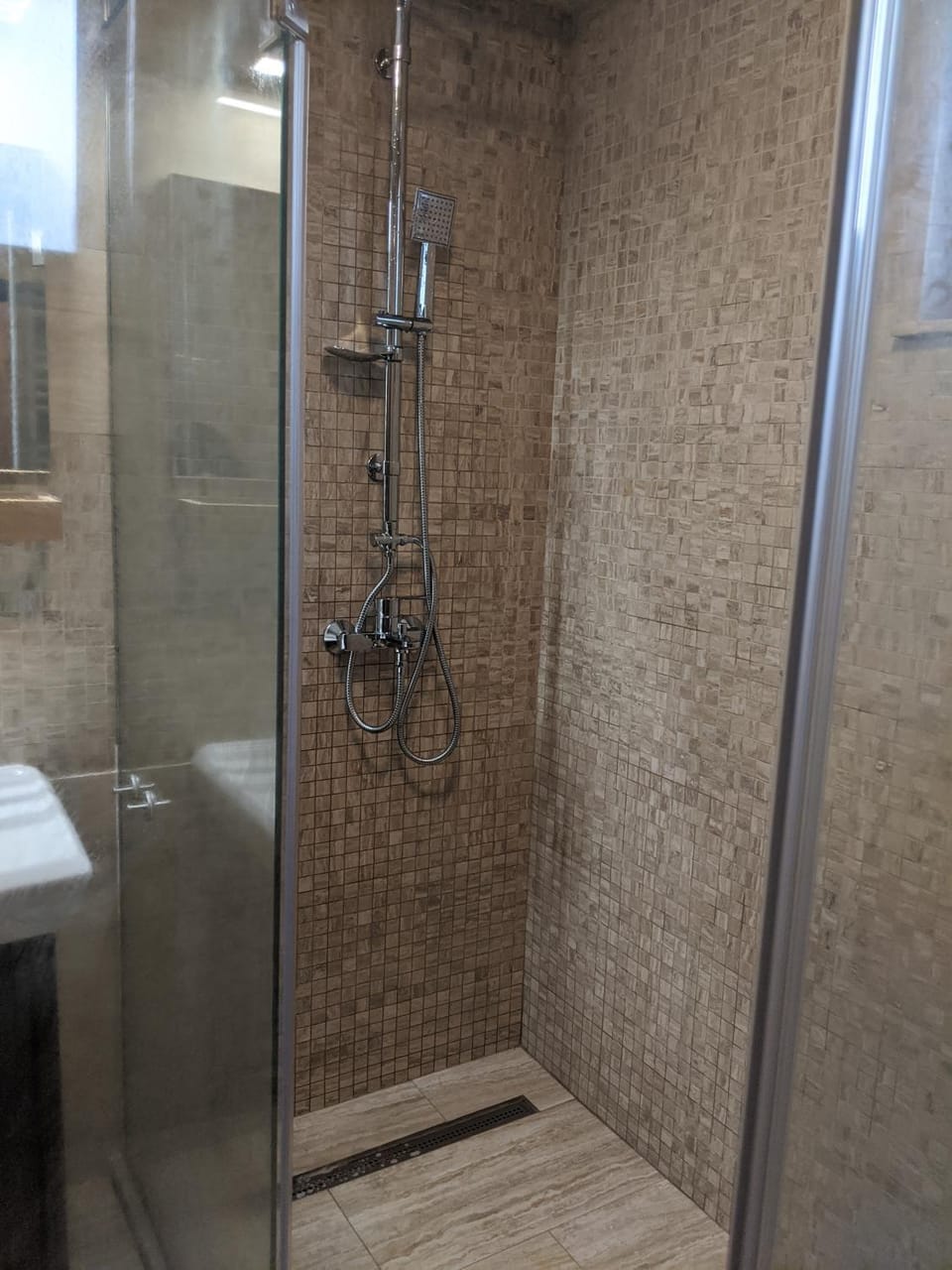 Shower, Bathroom, Seating area, On site